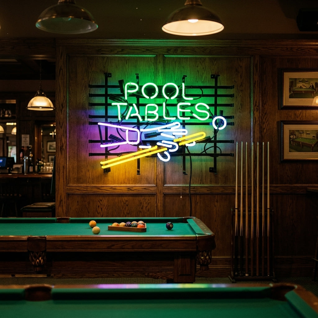 "Pool Tables, Biljart" Neon Verlichting