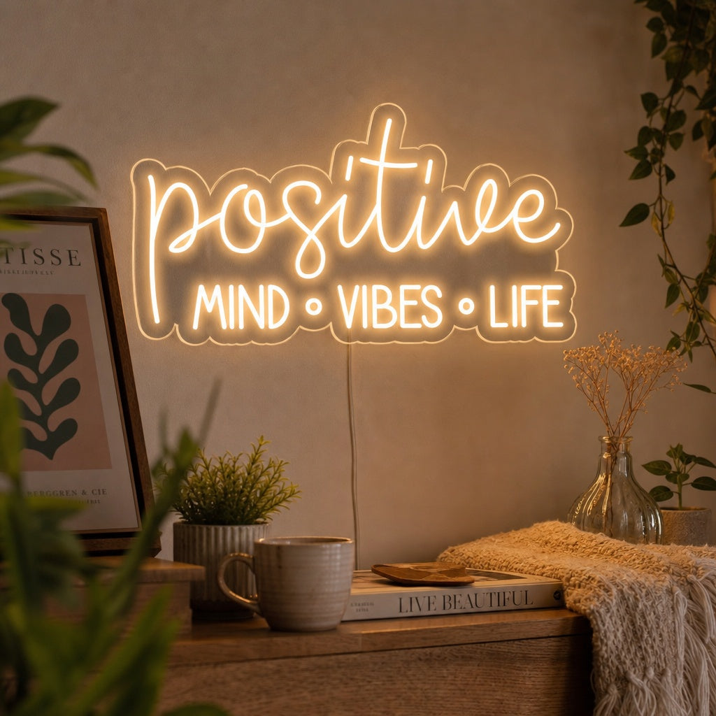 "Positive Mind Vibes Life" Neon Verlichting