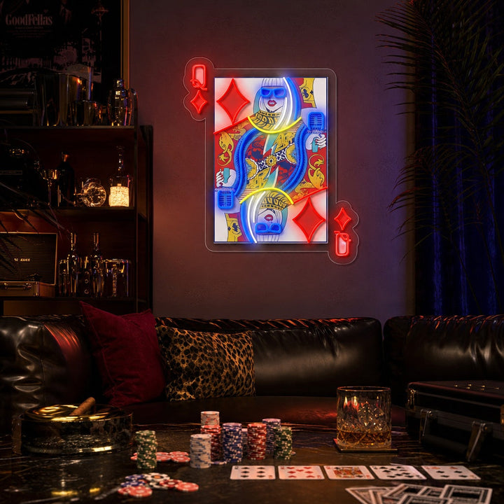 "Q Glam, popster idool" UV-geprint LED-neonbord