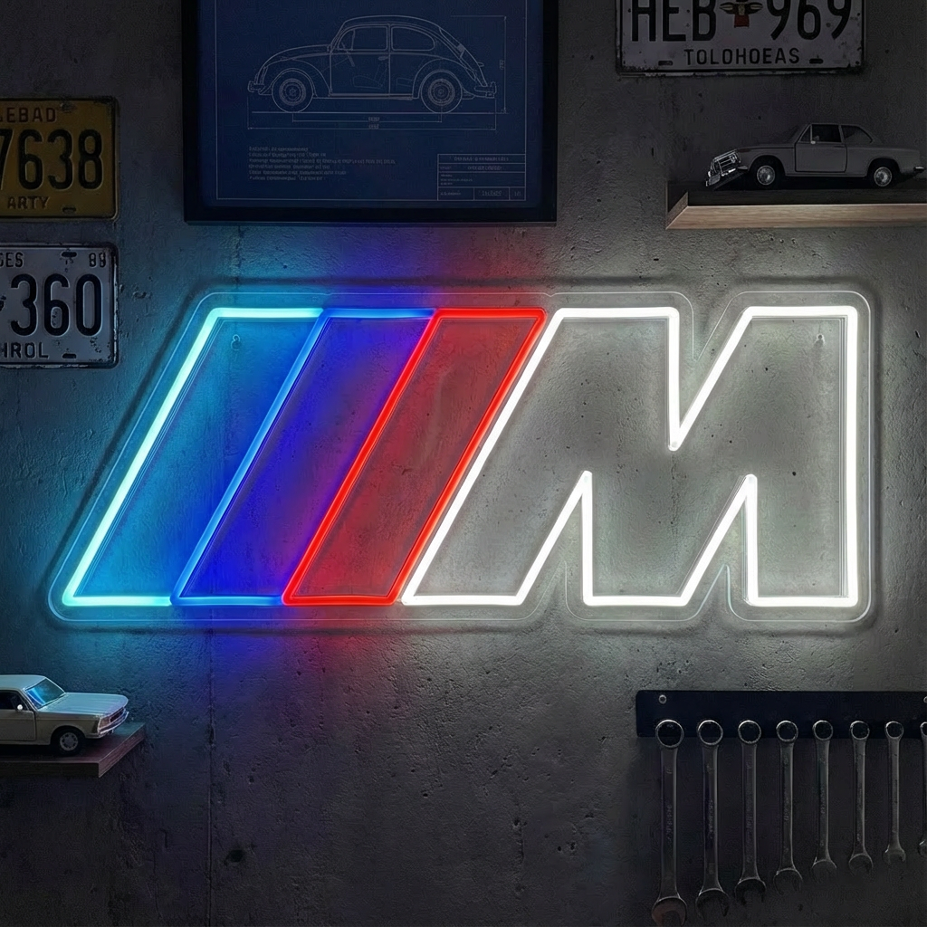 BMW M merklogo LED neon in drie kleuren