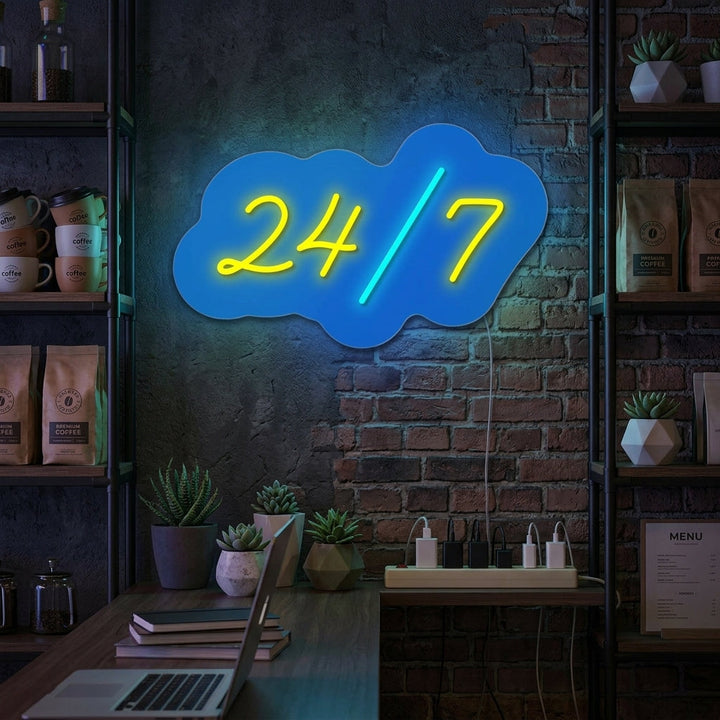 "Open 24/7" Neonbord