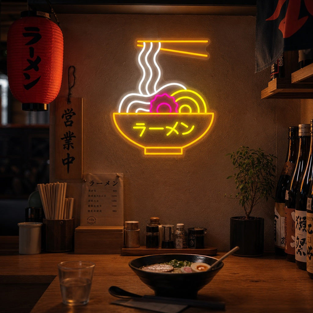 Japanse noedel Ramen Neonbord, Japans Restaurant Decor