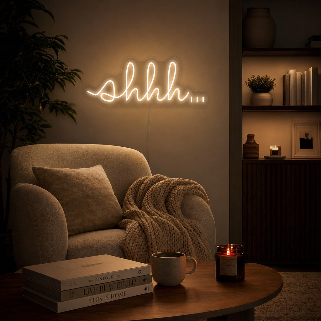 "Shhh Shut Up Be Quiet" Neon Verlichting