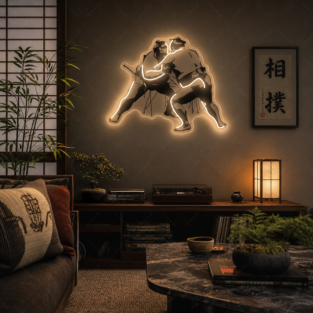 Sumo Man Neonbord, Japanse Neon Sign