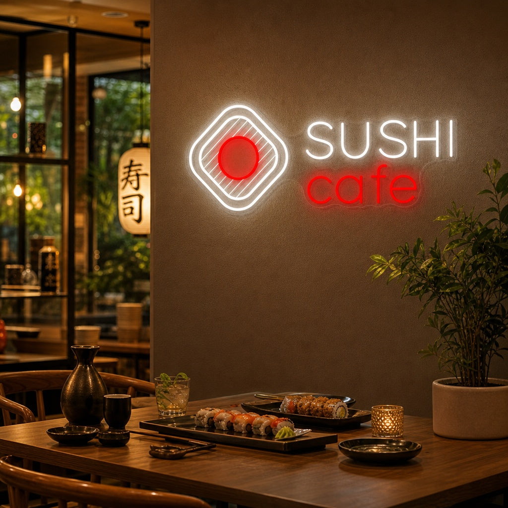 Sushi Cafe Neonbord, Japanse Restaurant Decor