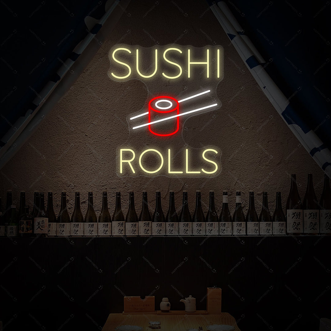 Sushi Rolls Neonbord, Japanse Restaurant Decor