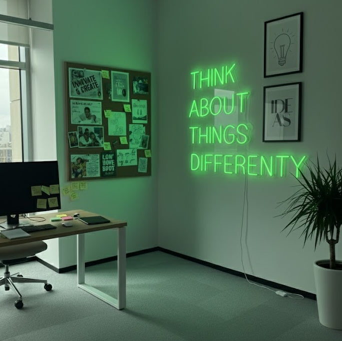 "Think About Things Differently" Neon Verlichting