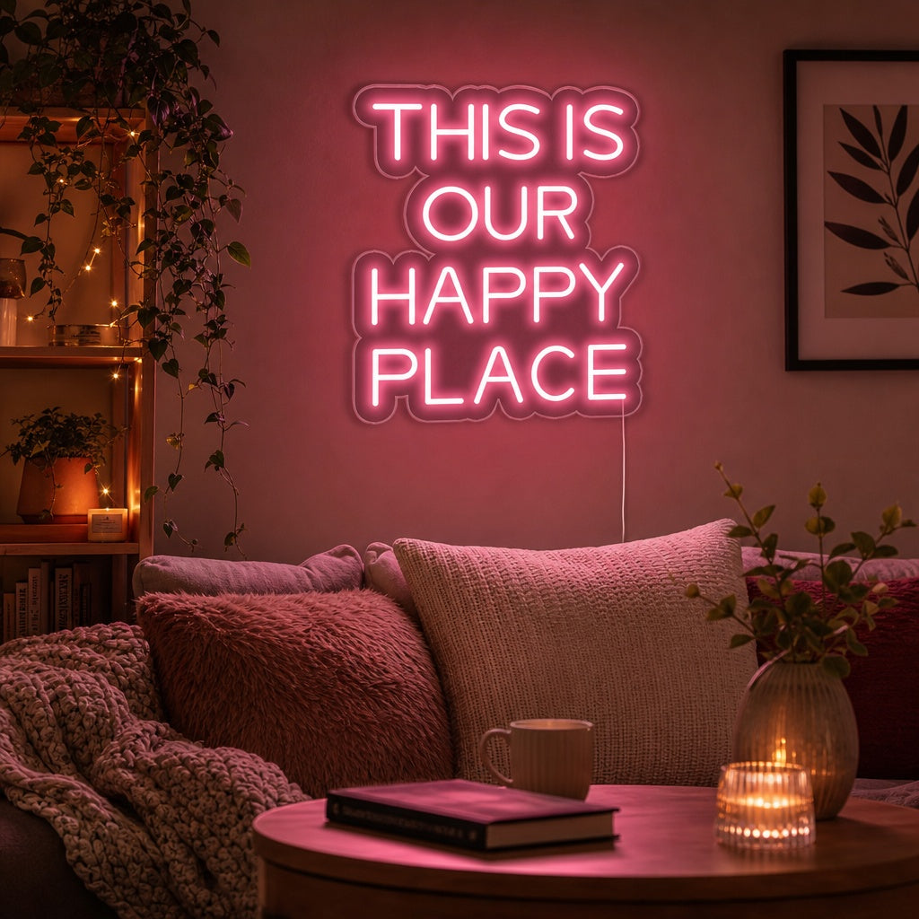 "This is Our Happy Place" Neon Verlichting