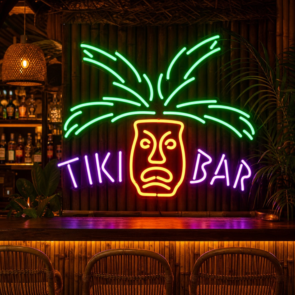 "TIKI Bar Paradijs Palm Bier" Neon Verlichting
