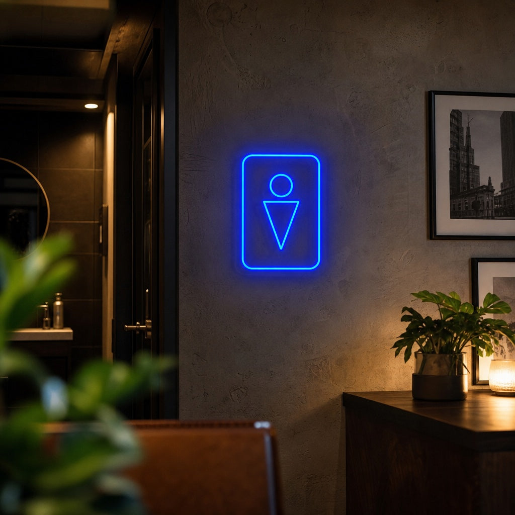 "WC Man Symbool" Neon Verlichting