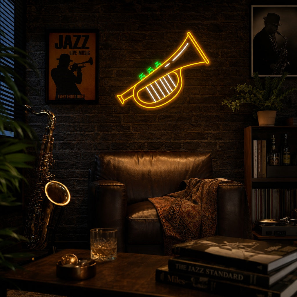 "Trompet Jazz" Neon Verlichting