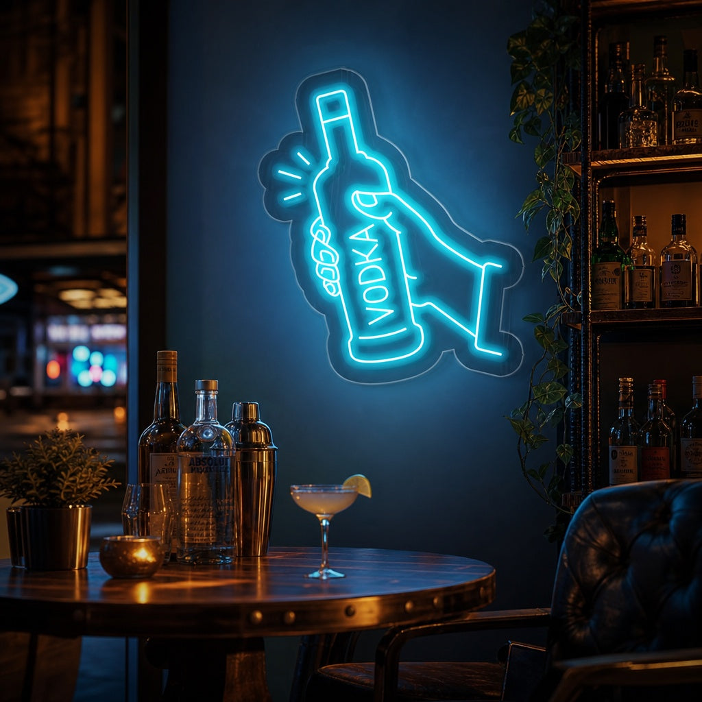 "Wodka Fles Bar" Neon Verlichting
