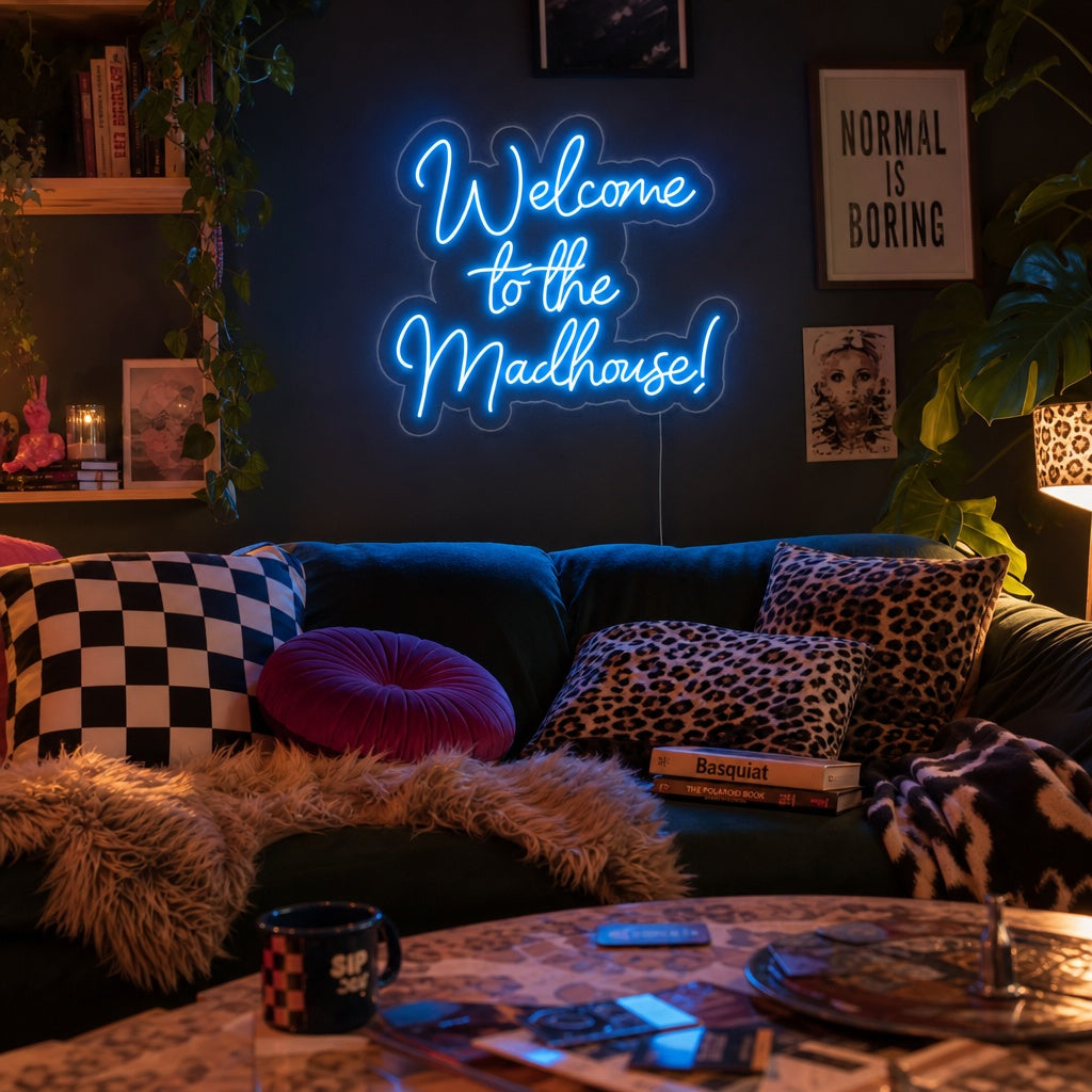 "Welcome to the Madhouse" Neon Verlichting