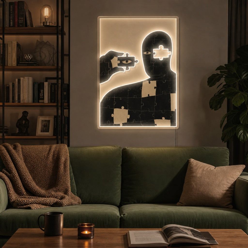 "Hele puzzel" UV-geprint LED-neonbord