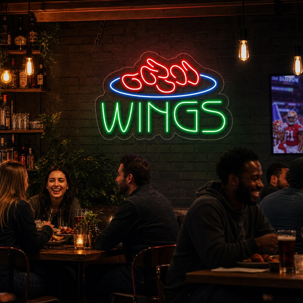 "Wings, Voedsel" Neon Verlichting
