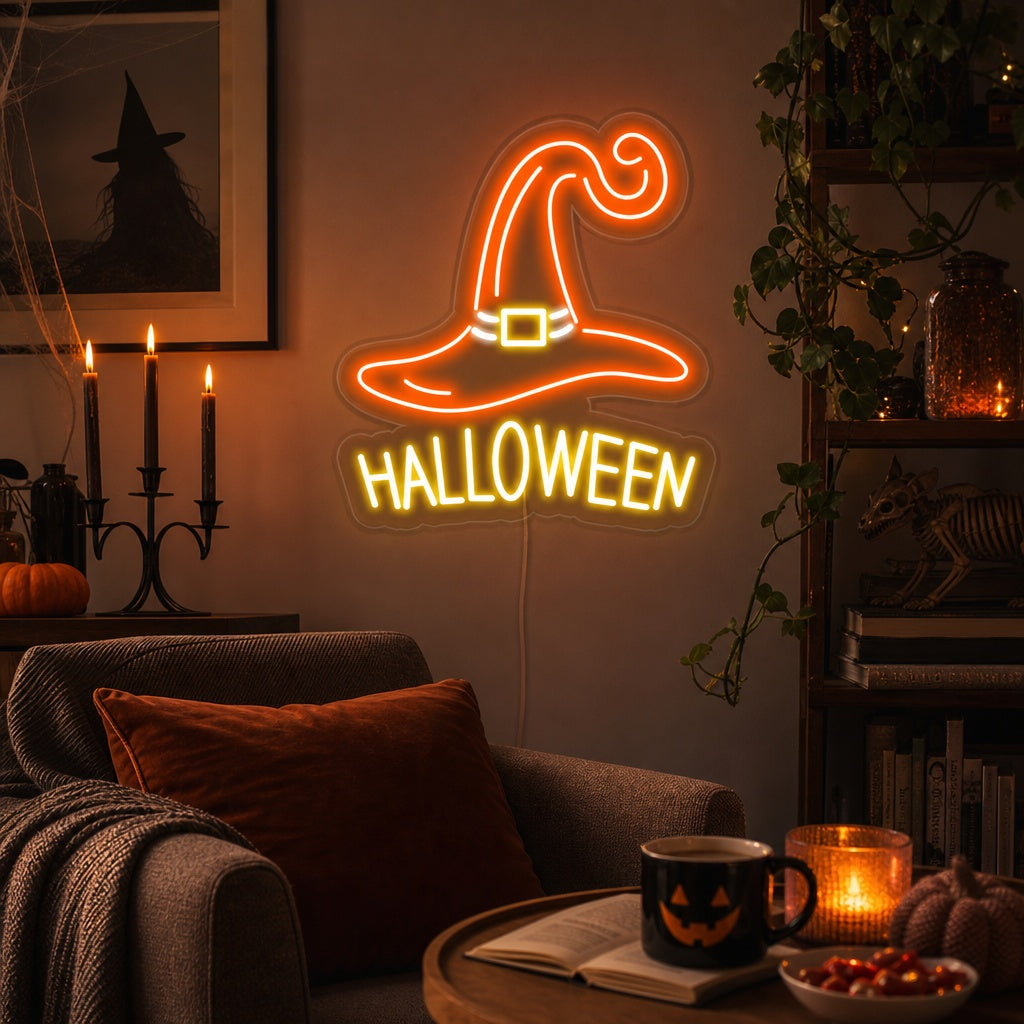 "Heksenhoed, Halloween" Neon Verlichting