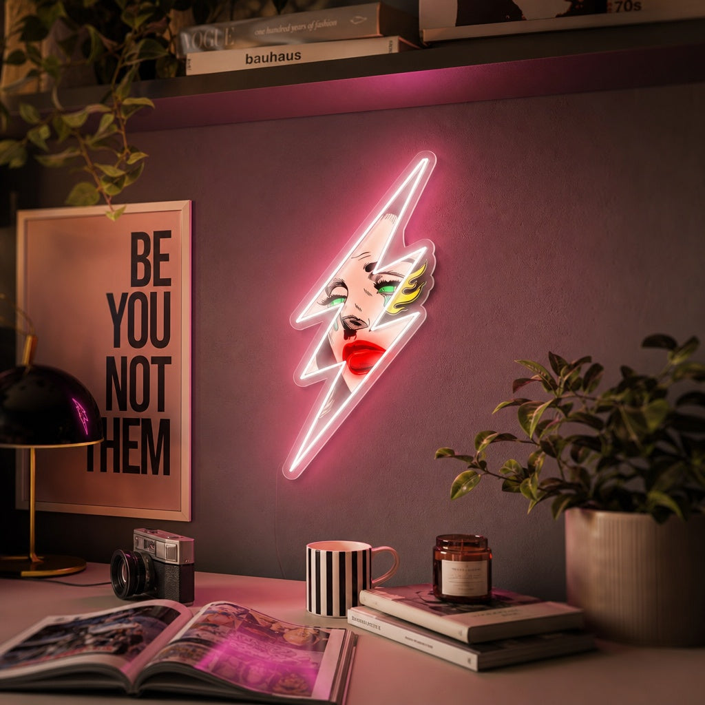 "Vrouwflits" UV-geprint LED-neonbord