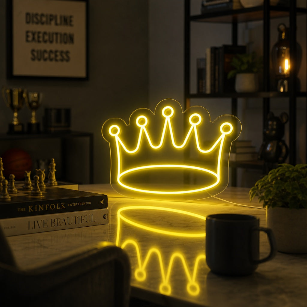 "Gele Kroon" Neon Verlichting
