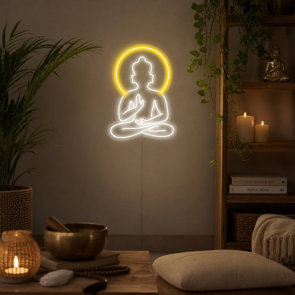 "Yoga Buddha, Yoga Wall Art, Yoga Decor" Neon Verlichting