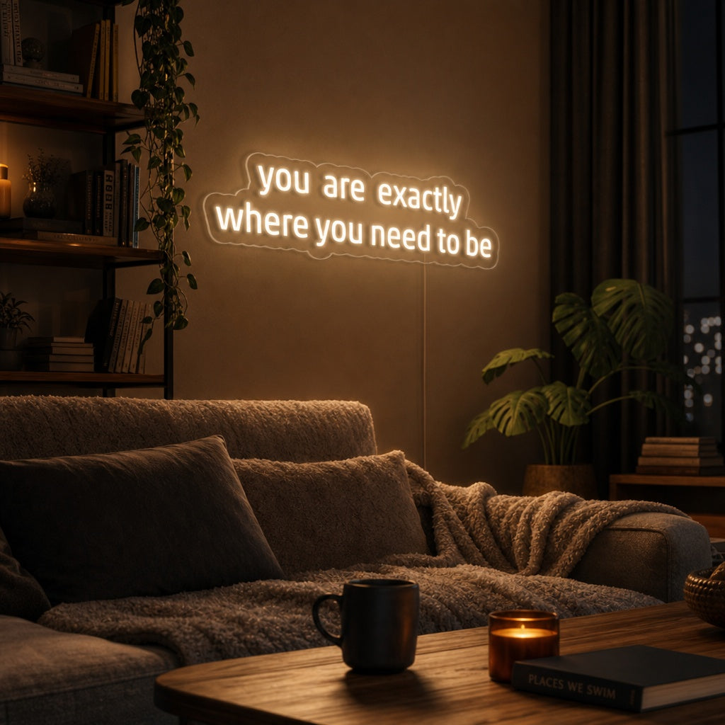 "You Are Exactly Where You Need To Be" Neon Verlichting
