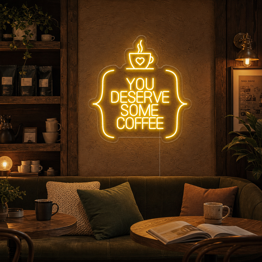 "You Deserve Some Coffee" Neon Verlichting