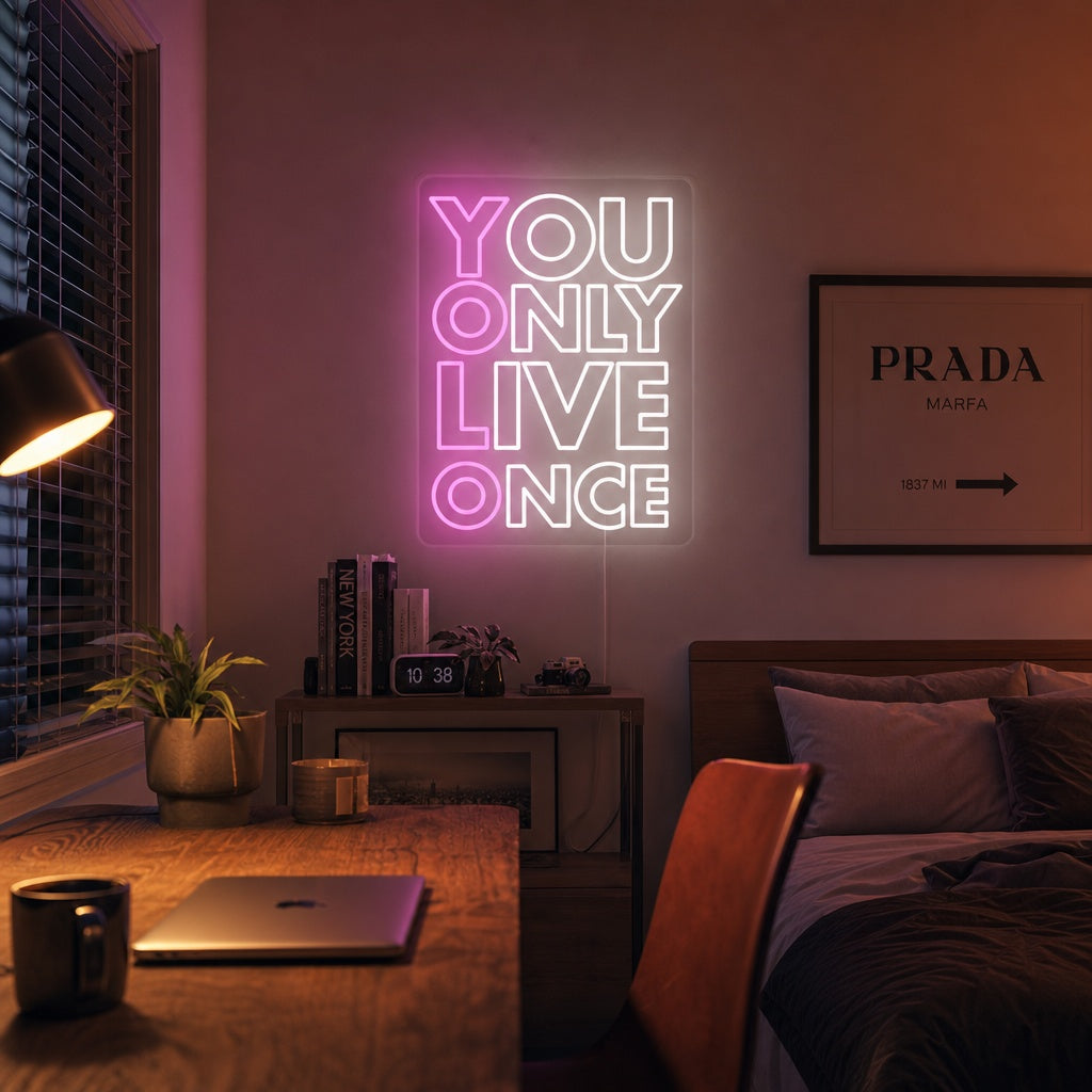 "You Only Live Once YOLO" Neon Verlichting