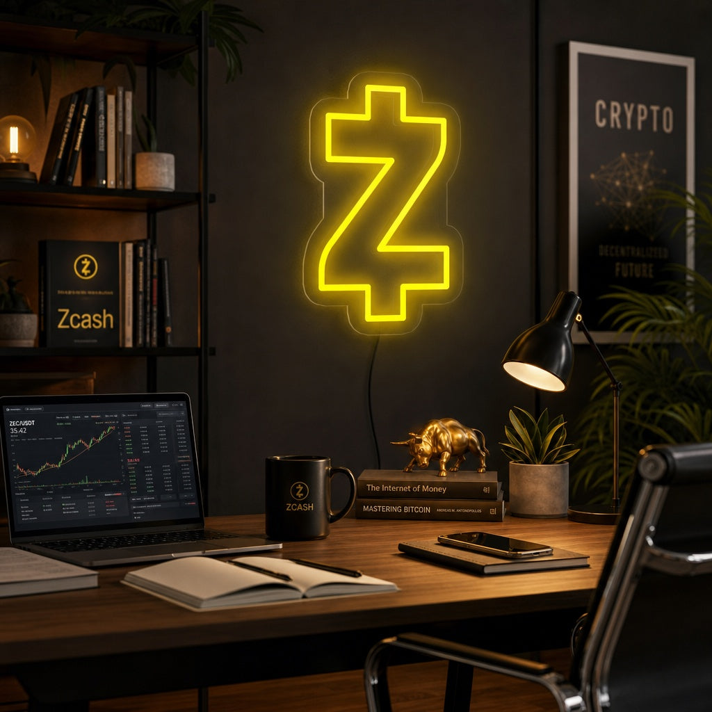 "Zcash Zec Symbool" Neon Verlichting