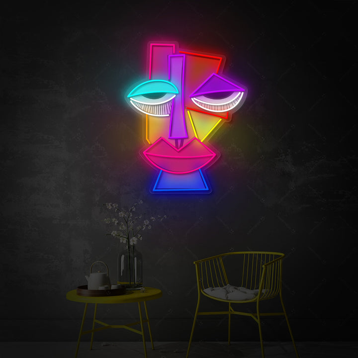 "Abstract Gezicht Picasso" Neonbord