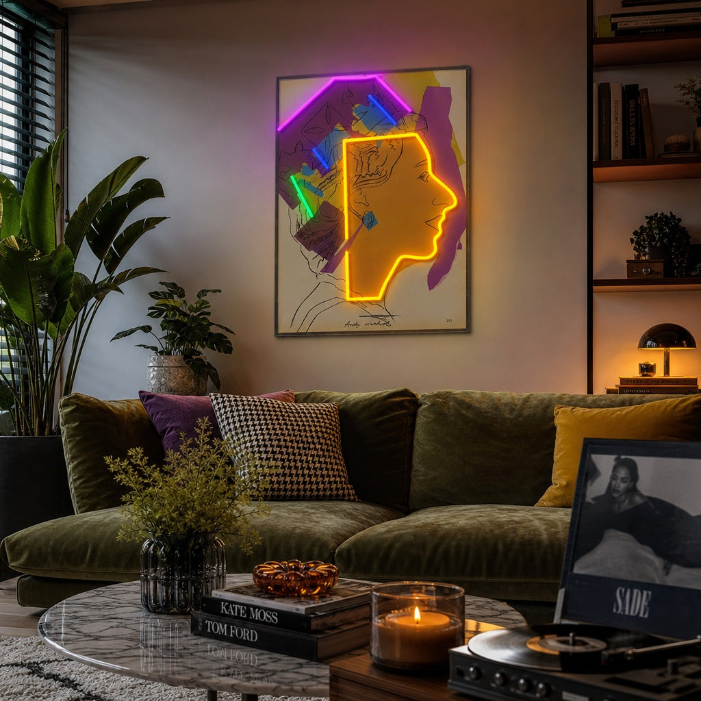 "Abstracte Pop Art Queen Collage" Neonbord