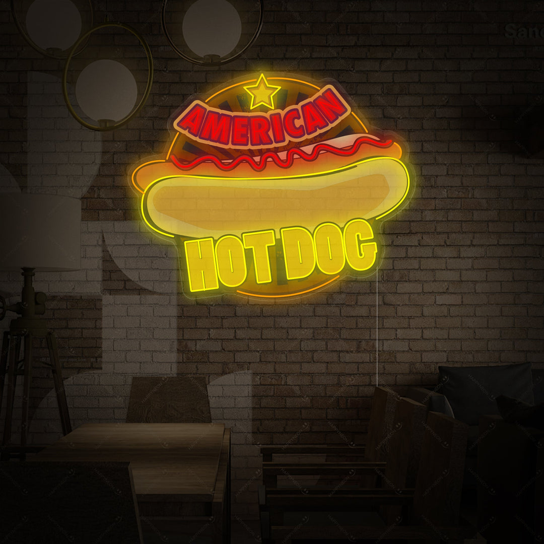 "American Hot Dog" Neonbord