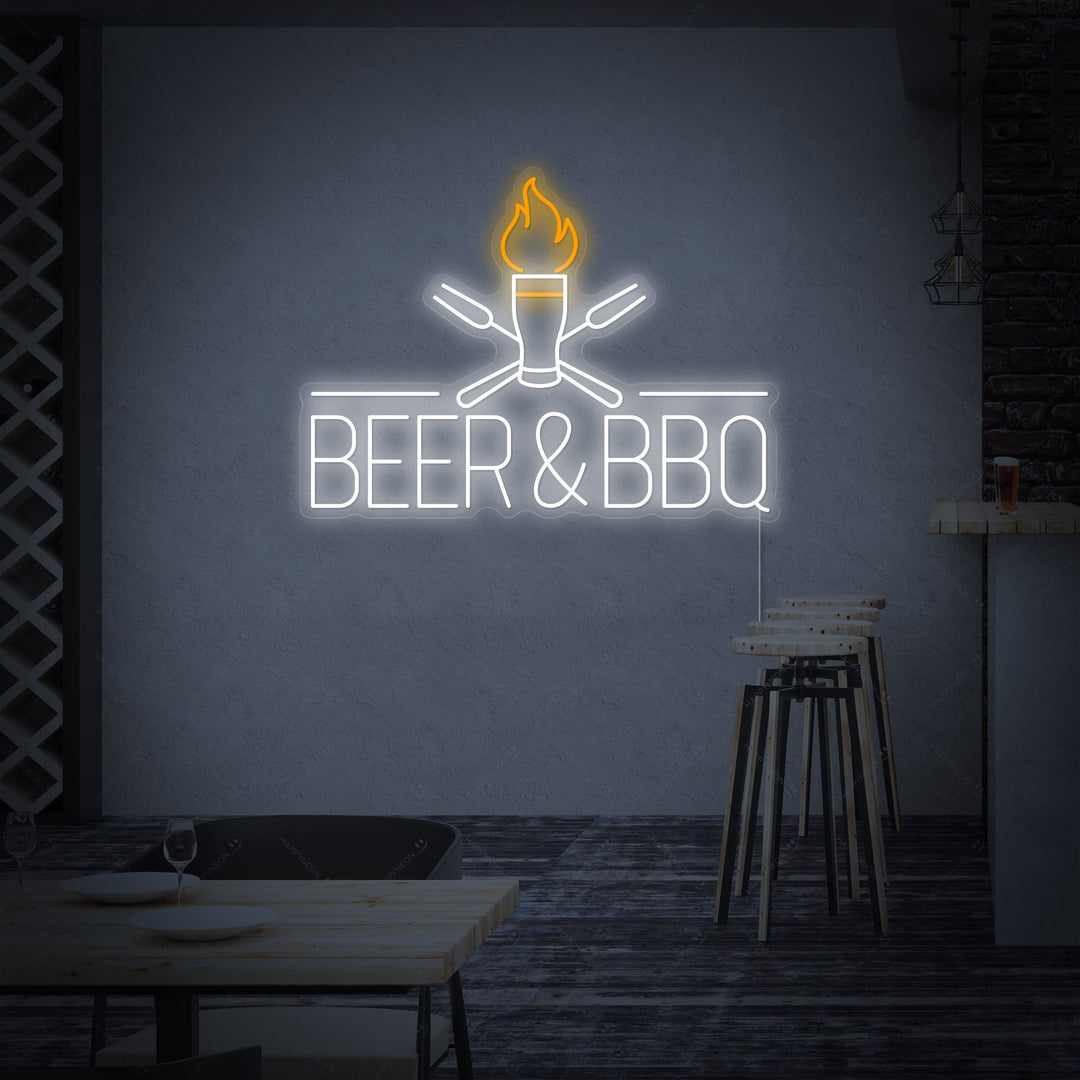 "Beer And BBQ" Neonbord