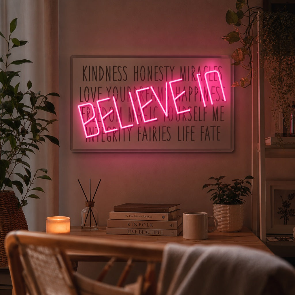 "Believe In" Neonbord