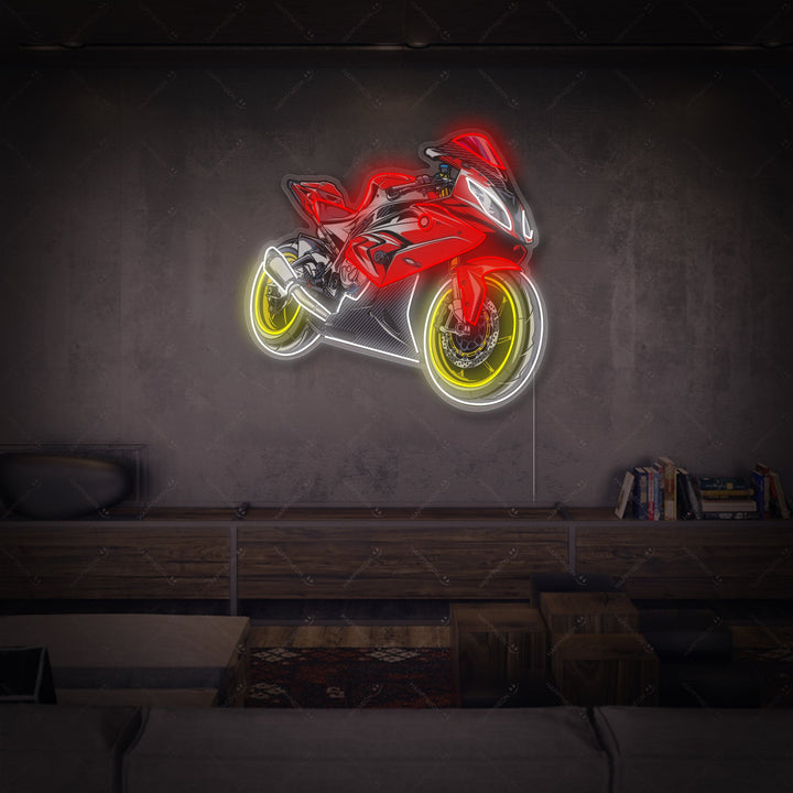 "Motorfiets" Neonbord