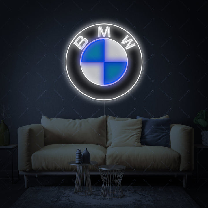 Neon LED BMW-logo, moderne autodecoratie.
