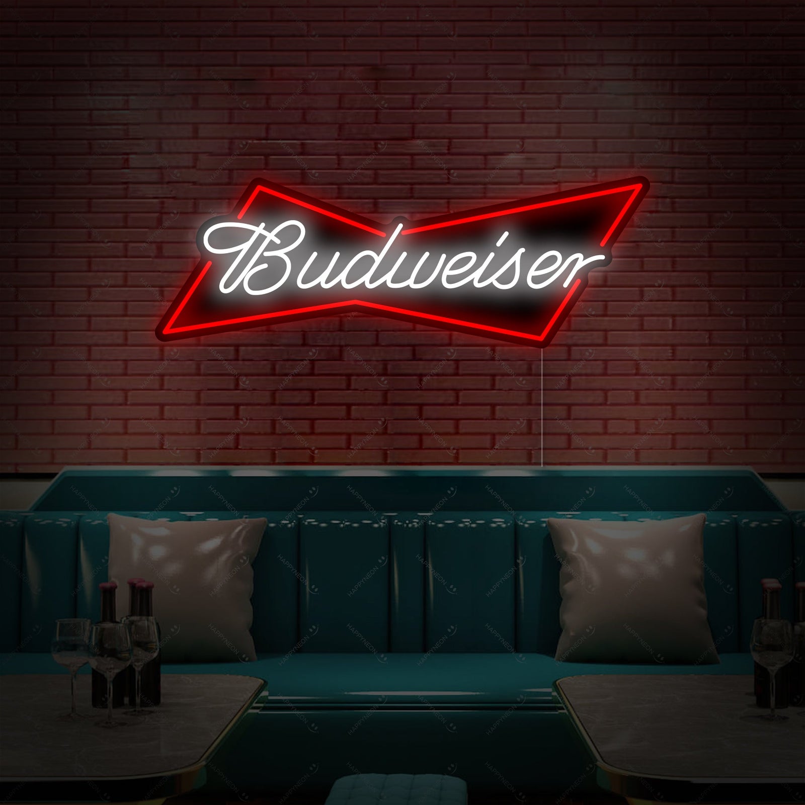 Neon LED Budweiser logo, bar- en restaurantdecoratie.