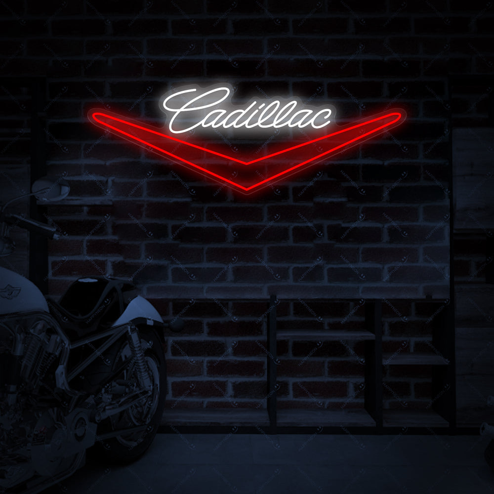 Cadillac logo rood-wit LED neonbord