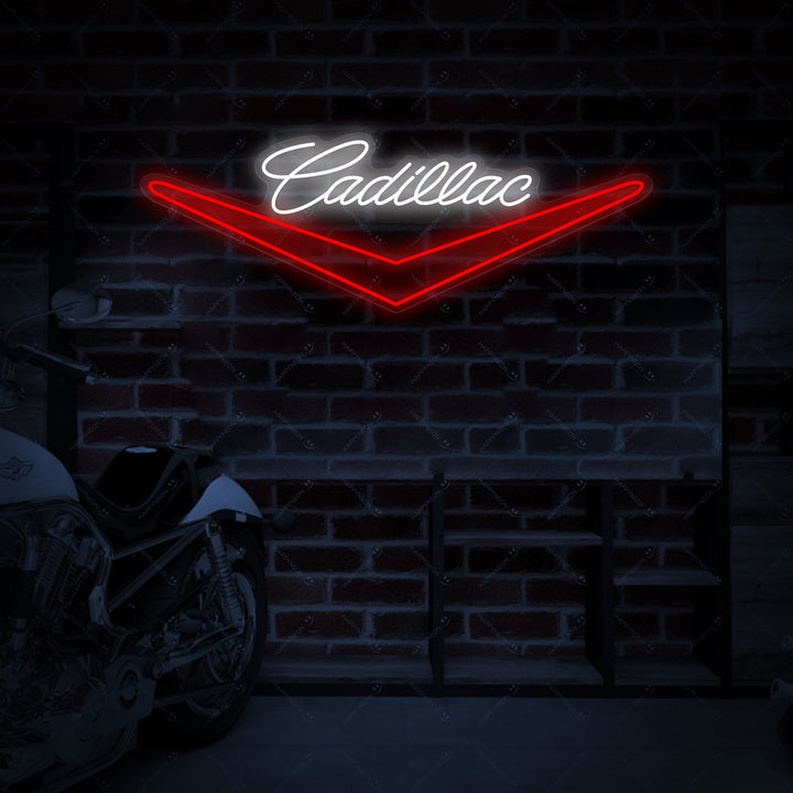Cadillac logo rood-wit LED neonbord