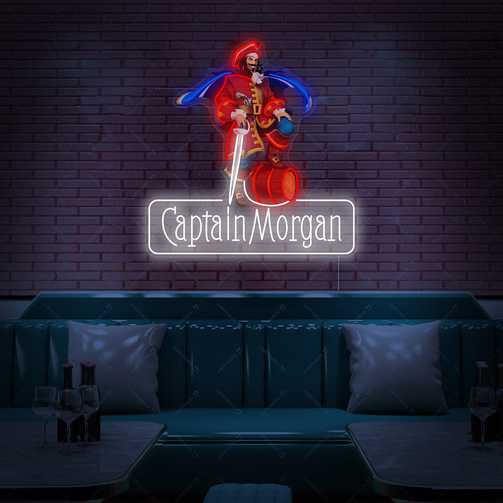 Captain Morgan piraat logo neon