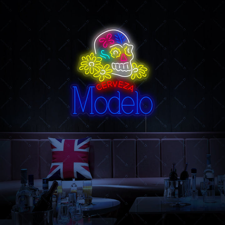 "Cerveza Modelo Schedel" Neonbord
