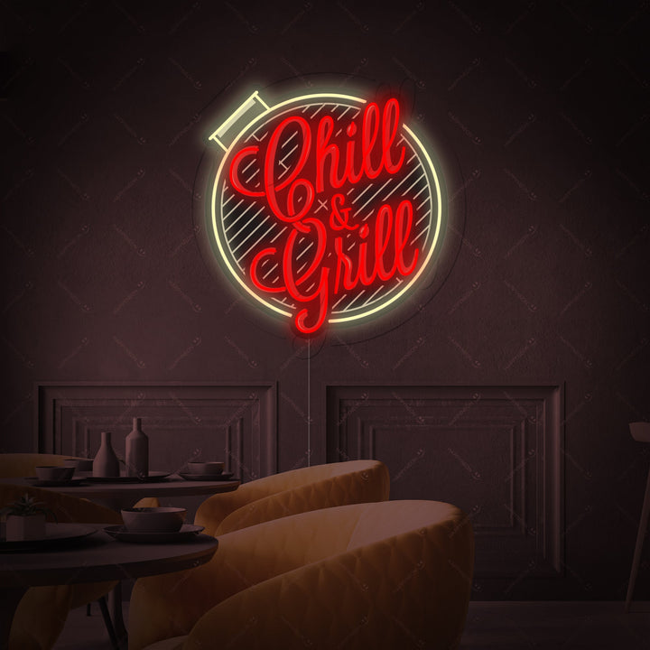 "Chill And Grill" Neonbord