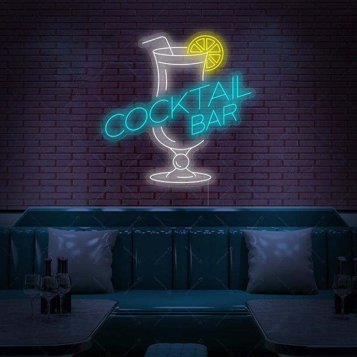 Neon LED “Cocktail Bar” glasbord, drinkhoekdecoratie.
