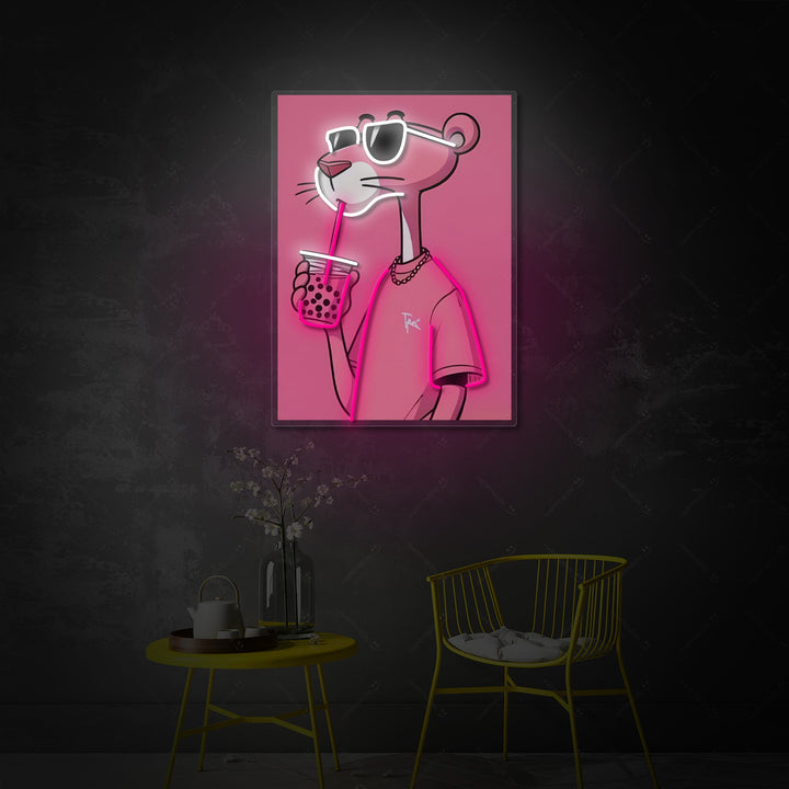 "Coole Panter Boba Vibes" Neonbord