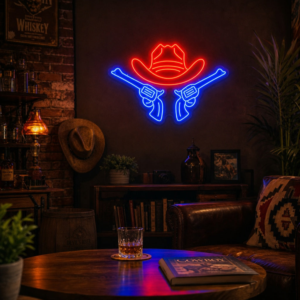 "Cowboyhoed" Neonbord