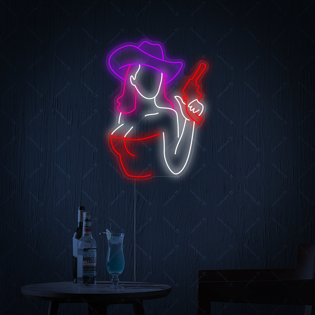 "Cowgirlgeweer" Neonbord