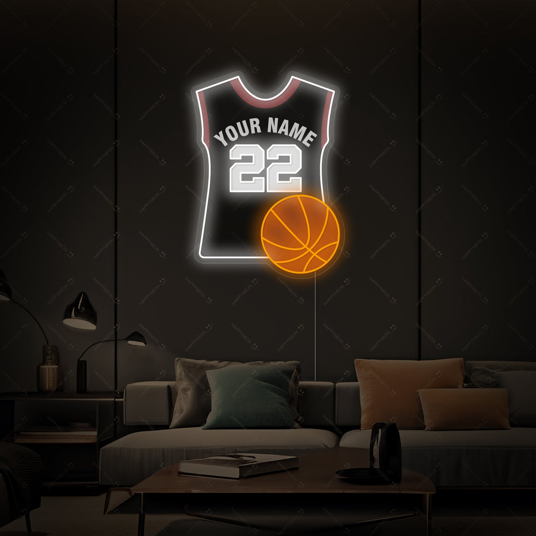 "Aangepaste Basketbal en Jersey" Neonbord