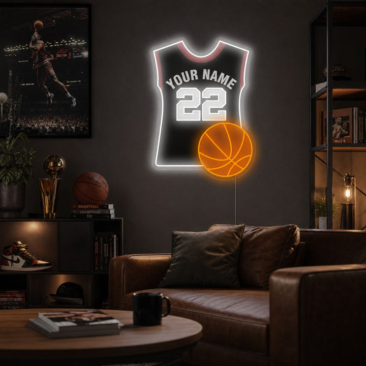 "Aangepaste Basketbal en Jersey" Neonbord