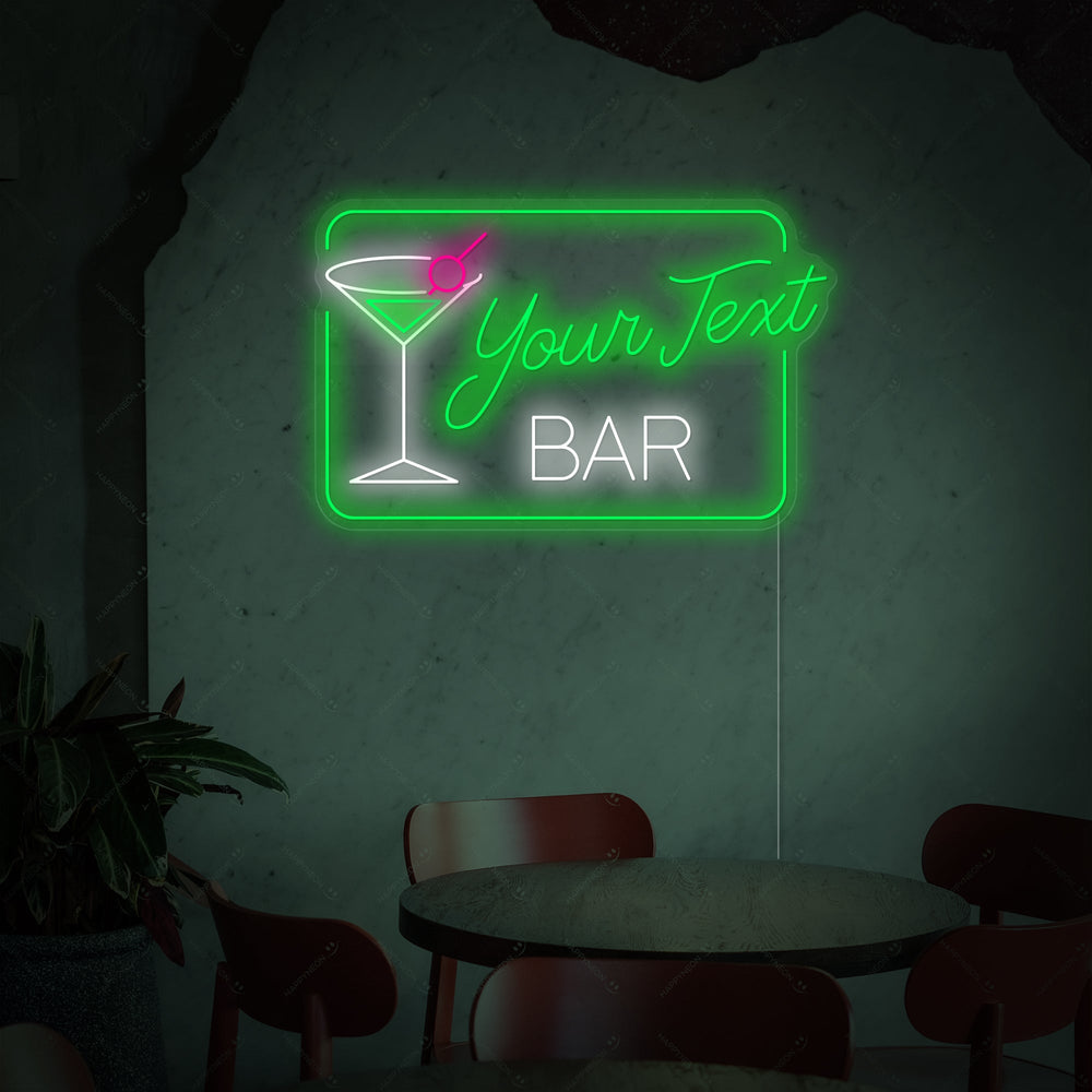 Gepersonaliseerde Naam bar neon met martiniglas