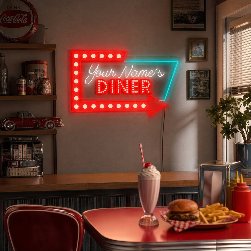 "Aangepaste Diner Logo" Neonbord