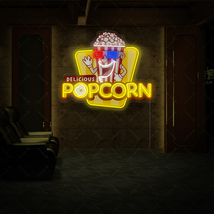 "Delicious Popcorn" Neonbord