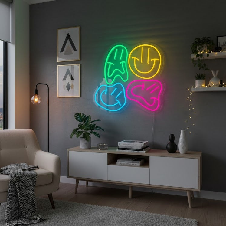 "Vervormd gezicht" Neonbord